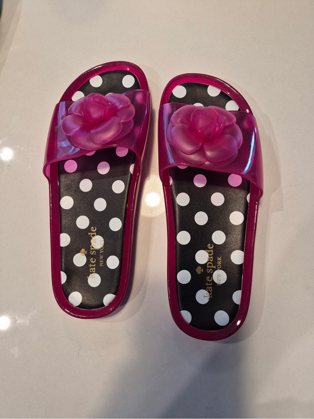 kate spade new york Women’s Polka Dot Slide Slip-On PVC Sandals Pink 8